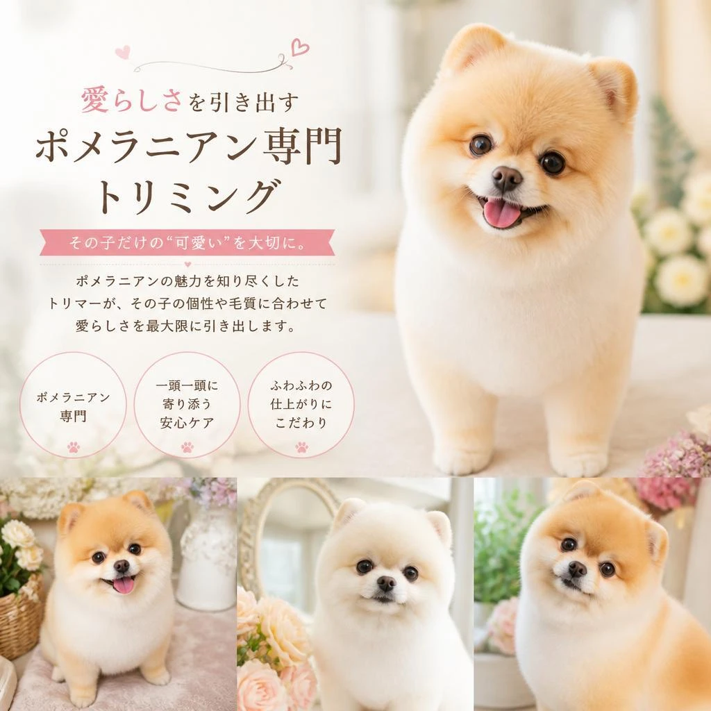愛らしさを引き出すポメラニアン専門トリミング